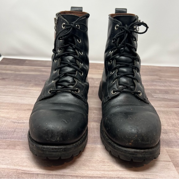 Red Wing Boots Men's Size 10 Black Leather Combat Boot. Lace Front and Side Zip - Picture 3 of 16